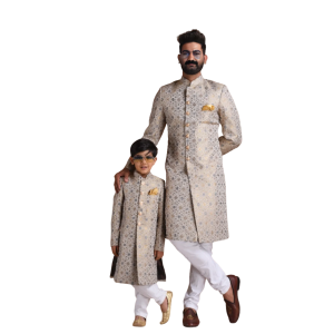 Golden Grey Kim-Khab Sherwani - Buy Royal Banarasi | Jaipurio